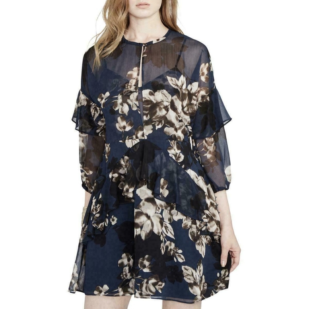 RACHEL Rachel Roy Floral Print Ruffled Dress 4